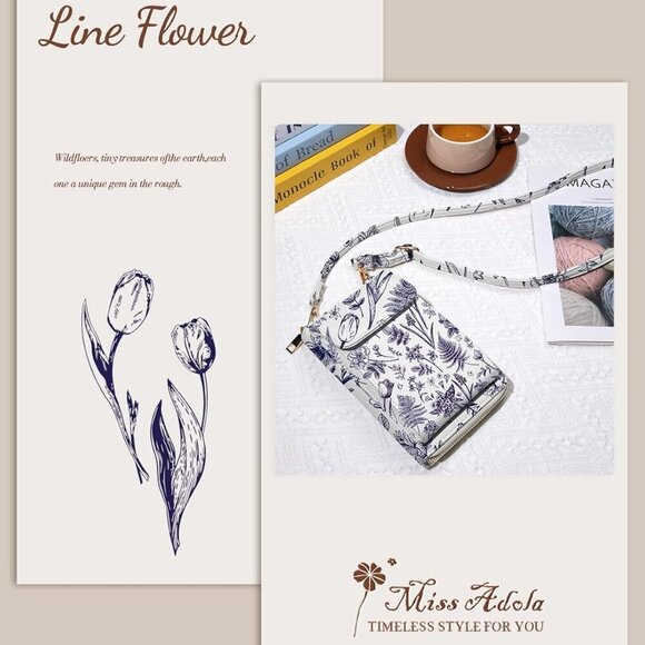 Cute Crossbody Purse Cell Phone Bags for Women - Leather Cellphone Wallet Purse - Picture 2 of 6